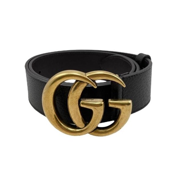 Gucci Wide Belt Double G Dj20 T 1000 Calfskinleather Black Goldhardware main image 4